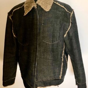 Guess Vintage Mens Heavy  Duty  Denim  Fleece Lined  Winter Jacket  SZ XL